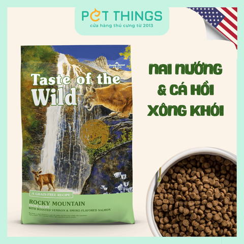 Thức Ăn Hạt Taste Of The Wild Rocky Mountain Cho Mèo, Nai Nướng & Cá Hồi Xông Khói