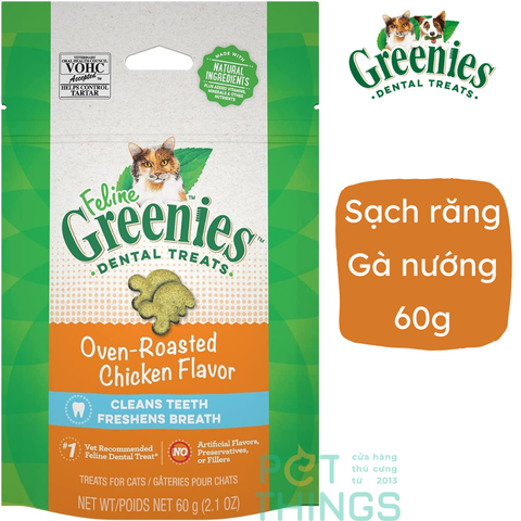 Feline Greenies Dental Oven Roasted Chicken bánh thưởng sạch răng mèo vị Gà nướng