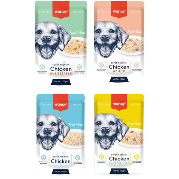 Wanpy Super Premium For Dog - Thịt nấu đông hỗ trợ tiêu hóa cho mọi giống chó 100g