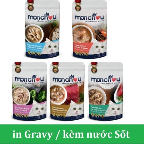 Pate mèo Monchou kèm nước Sốt Gravy 70g