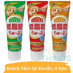 Súp thưởng lợi khuẩn Inaba Churu Tube Low-fat 80g cho chó dạng tuýp dinh dưỡng ít béo