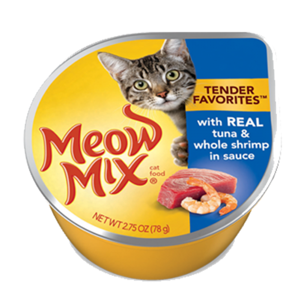 Pate mèo Meow Mix Tuna & Whole Shrimp in Sauce 78g