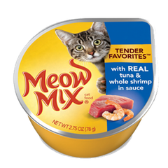 Pate mèo Meow Mix Tuna & Whole Shrimp in Sauce 78g