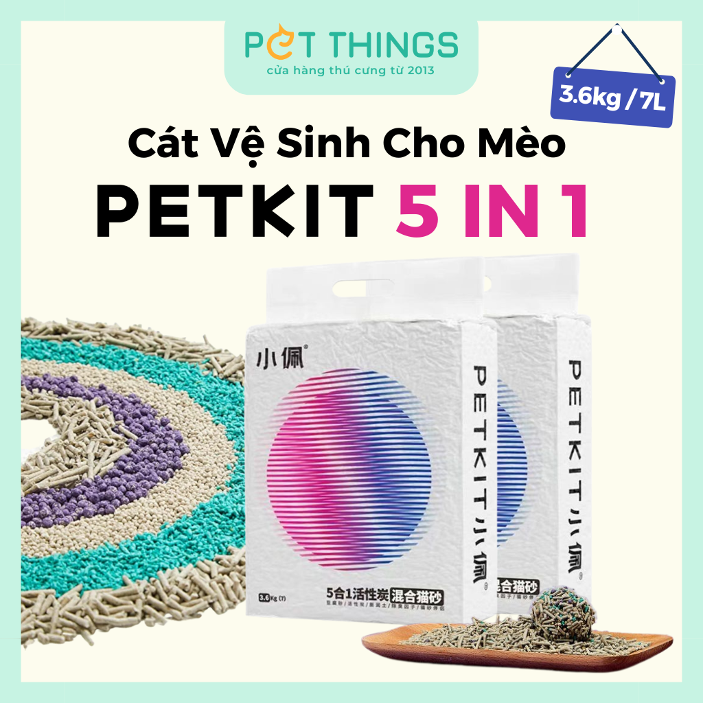 PETKIT 5 TRONG 1 Cát Vệ Sinh Cho Mèo 3.6kg/7L