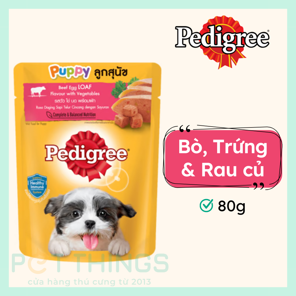 Pate Chó Con Pedigree Puppy Beef, Egg Loaf Flavor With Vegetables 80g