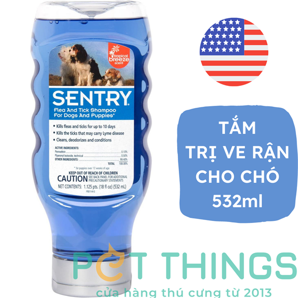Sữa tắm trị ve rận cho chó SENTRY hương nhiệt đới Tropical Breeze 532ml