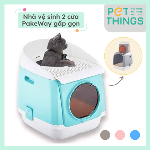 Nhà vệ sinh 2 cửa cho mèo Pakeway Cabin vuông