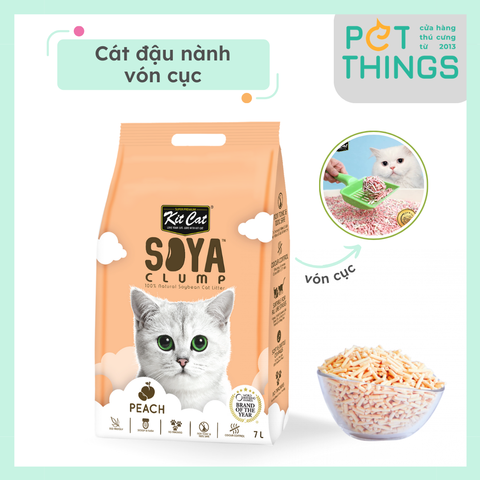 Cát đậu nành cho mèo Kit Cat SOYA clump Peach 7L