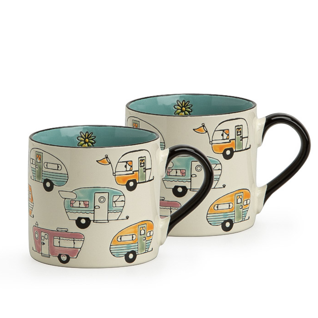 Ly sứ 570ml - Happy Camper Lòng Xanh 10*9.5cm