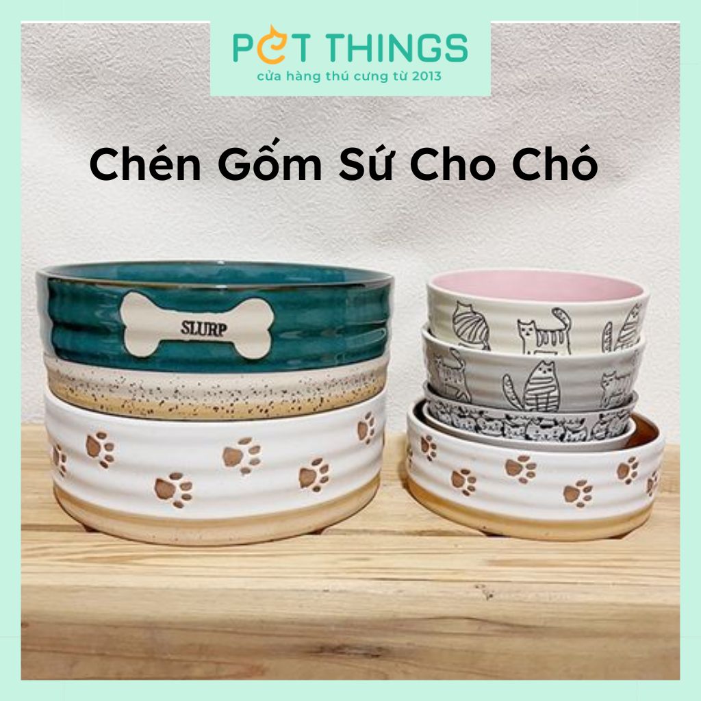 Chén Gốm Sứ Cho Chó