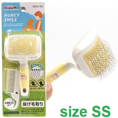 Doggyman Honey Smile NHS-54 Lược chải vuông răng mềm cho chó mèo size SS