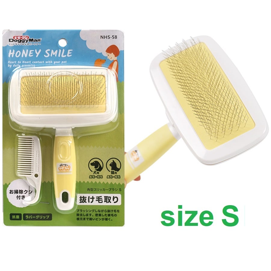 Doggyman Honey Smile NHS-58 Lược chải vuông răng mềm cho chó mèo size S