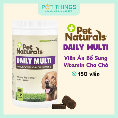 Pet Naturals Daily Multi Dog multivitamin cho chó mọi độ tuổi, 150 viên