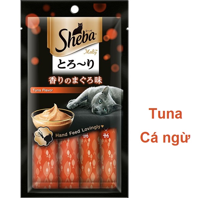 Súp thưởng mèo Sheba Melty cá ngừ 12gx4