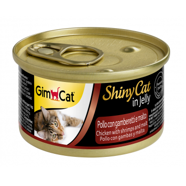 Pate mèo GimCat ShinyCat in Jelly chicken with shrimp + malt 70g