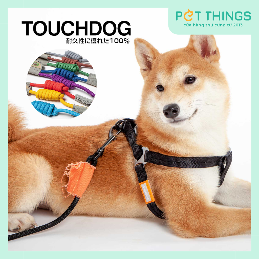 Touchdog Tròn Dây dắt + Yếm size S 7mm