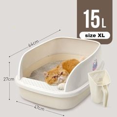 Khay vệ sinh cho mèo CATIDEA Bread CL211 size XL Siêu Lớn 15L