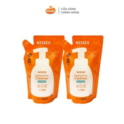 Combo 2 Nước rửa bình sữa Wesser dạng gói 500ml