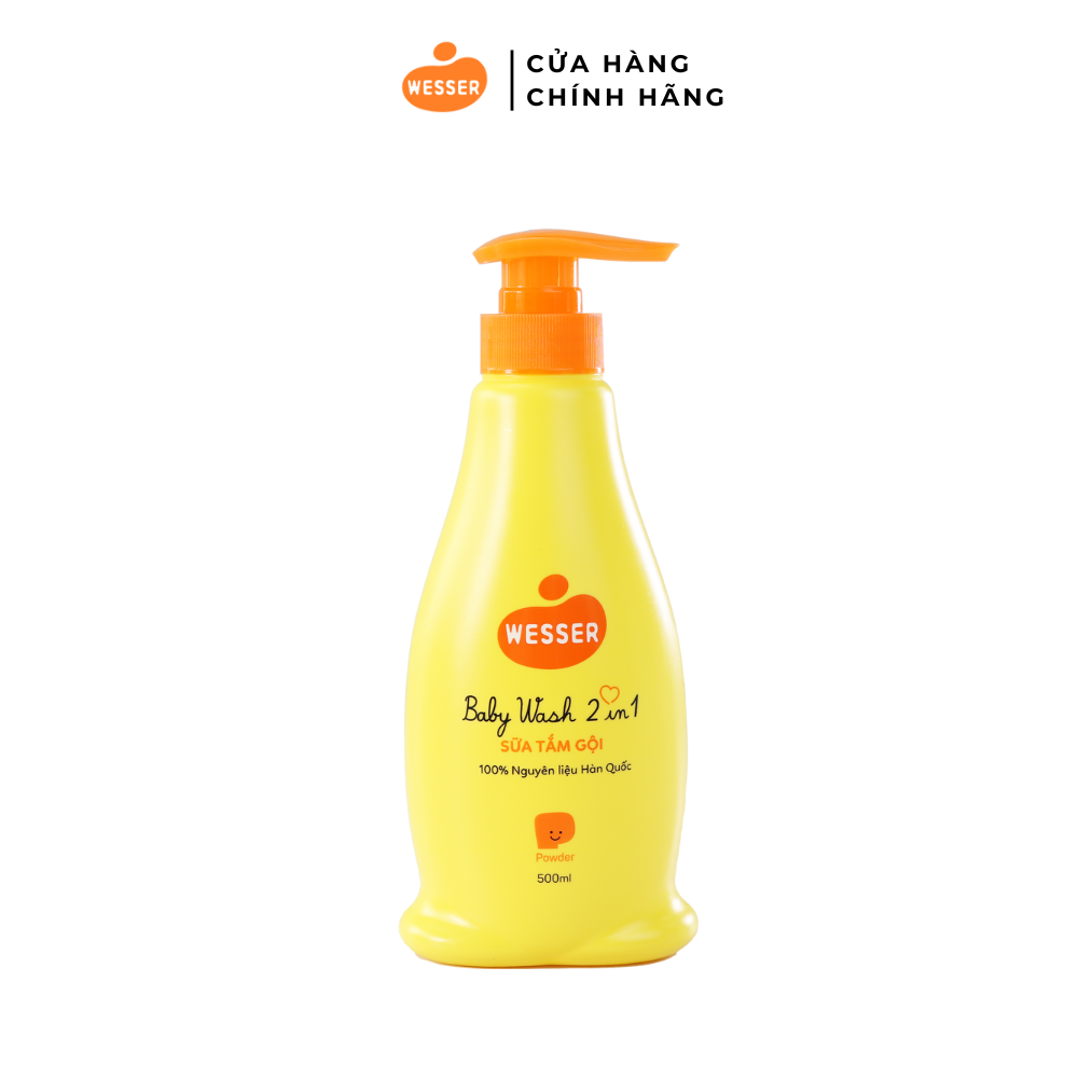 Sữa tắm gội Wesser 2 in 1 500ml ( Cam ) - Hương Phấn [ BAO BÌ MỚI ]