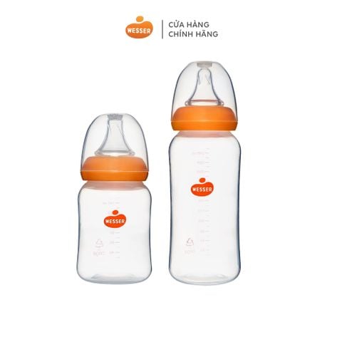 Combo 2 bình sữa PP Wesser cổ hẹp cho bé 