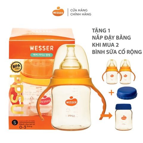 Bình sữa Wesser PPSU cổ rộng 180ml