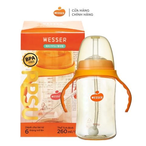  Bình ống hút Wesser PPSU 260ml 