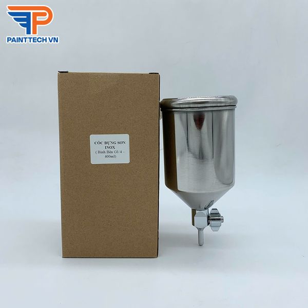 Cốc đựng sơn inox 400ml - Bền, chống gỉ, dễ vệ sinh – Painttech VN