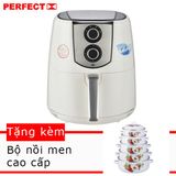  Nồi chiên không dầu perfect 5 lít GLA768+Bộ 5 nồi men 