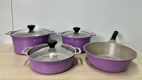  COMBO BỘ 3 NỒI 1 CHẢO ĐÁ CHỐNG DÍNH PERFECT CHEF 
