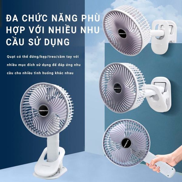 QUẠT ĐỂ BÀN CÓ SẠC TÍCH ĐIỆN PERFECT PF-QB2150