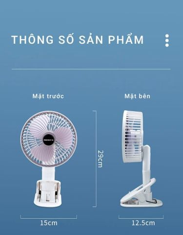  QUẠT ĐỂ BÀN CÓ SẠC TÍCH ĐIỆN PERFECT PF-QB2150 
