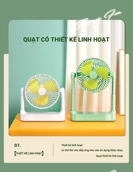 QUẠT ĐỂ BÀN CÓ SẠC TÍCH ĐIỆN PERFECT PF-QB2160