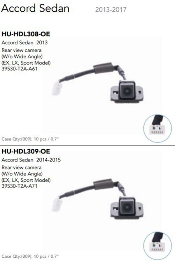 Camera lùi quan sát phía sau OE xe Honda Accord