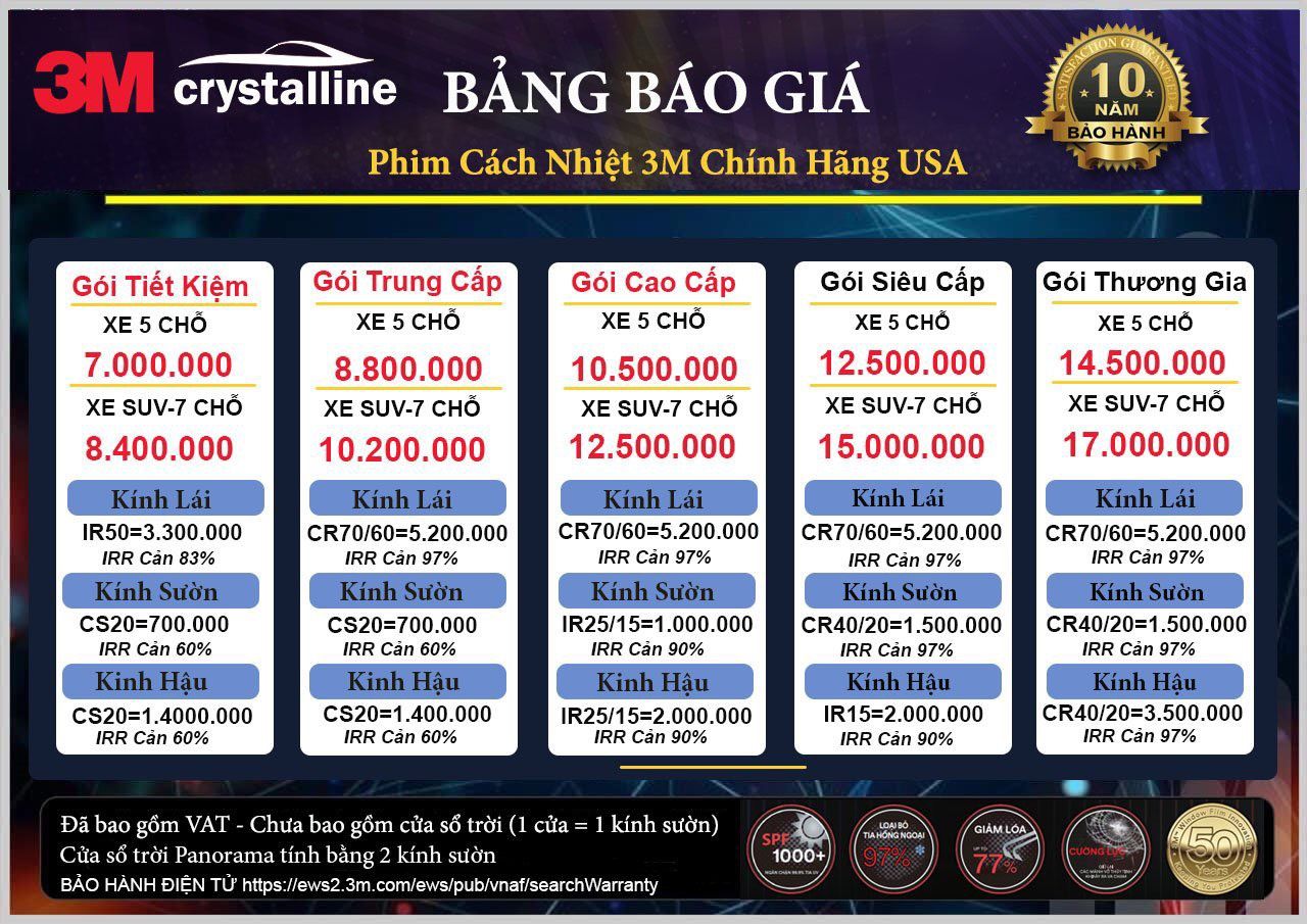 Đại Lý Phim Cách Nhiệt 3M Crystalline Tại Hà Nội