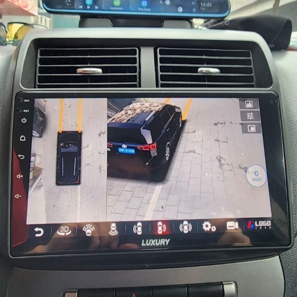 Màn hình xe wigo kèm camera 360 toàn cảnh