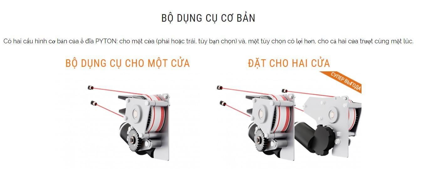 Cửa Lùa Điện PYTHON Chính Hãng ADOR