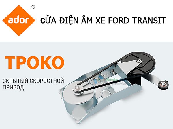 Độ cửa lùa tự động giấu kín Tpoko xe 16 chỗ Transit