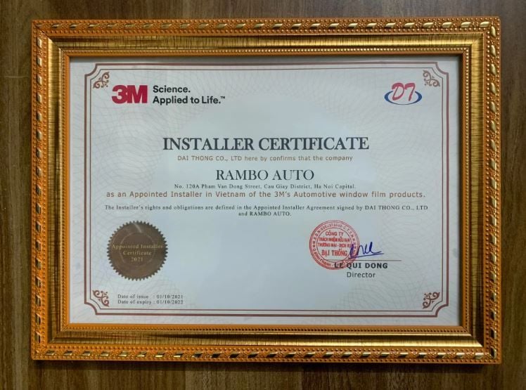 Địa chỉ dán phim cách nhiệt ô tô 3M Hà Nội uy tín chính hãng