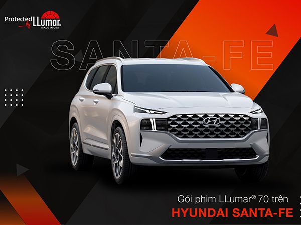 Dán phim cách nhiệt LLumar 70 cho Hyundai Santafe tại Hà Nội