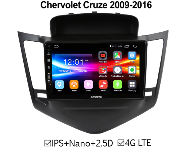 Màn hình DVD Chevorlet Cruze 2009-2016 ZESTECH 4G