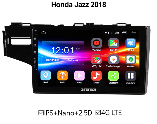 Màn hình DVD Honda Jazz 2018 ZESTECH 4G