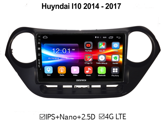 Màn hình DVD Hundai I10 ZESTECH 4G