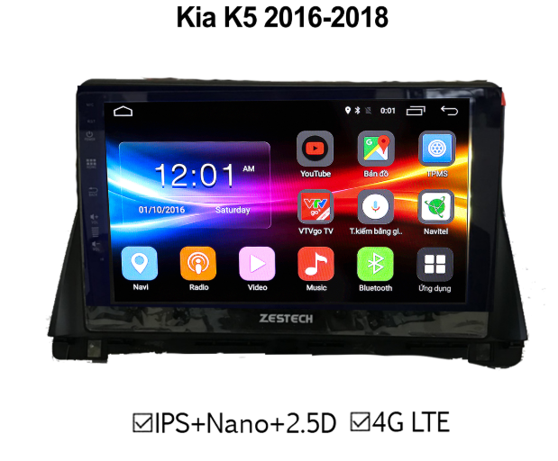 Màn hình DVD Kia K5 2016-2018 ZESTECH 4G