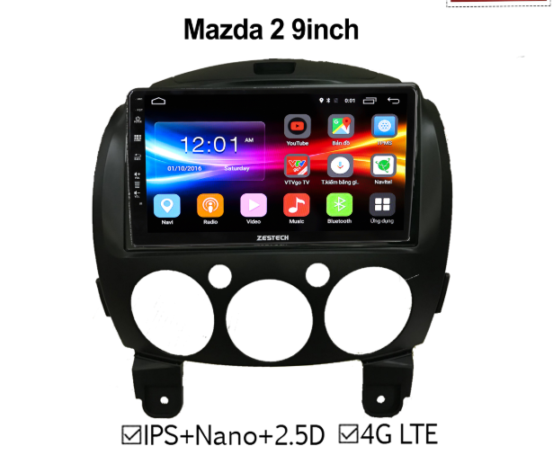 Màn hình DVD Mazda 2 ZESTECH 4G