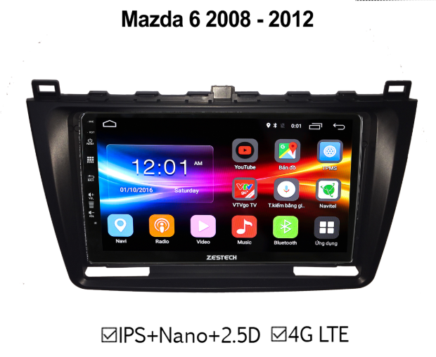 Màn hình DVD Mazda 6 2008-2012 ZESTECH 4G