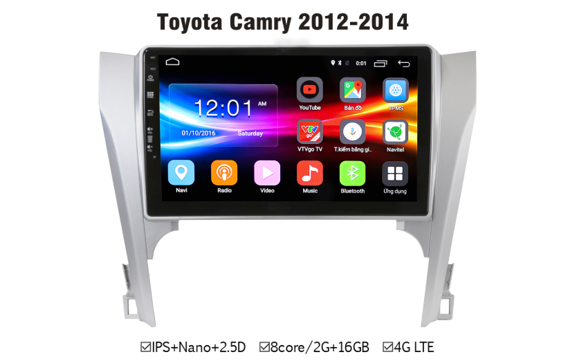 Màn hình DVD Toyota Camry 2012-2014 ZESTECH 4G