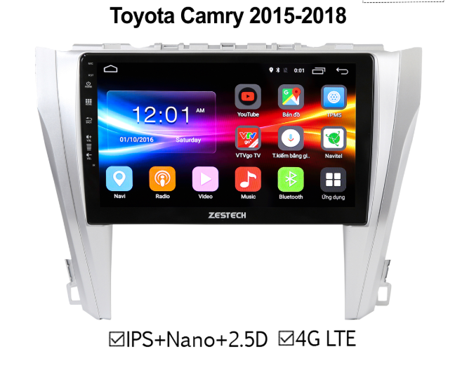 Màn hình DVD Toyota Camry 2015 - 2018 ZESTECH 4G