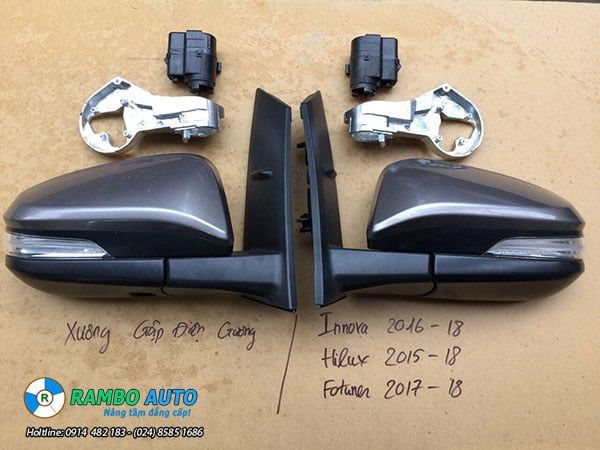 GƯƠNG GẬP ĐIỆN THAY CHÂN ZIN XE HILUX 2015 - 2019