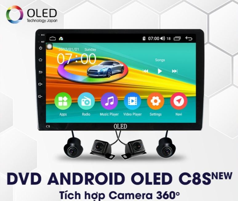 Màn hình Android Oled C8s new  tích hợp camera 360 ✔ Công nghệ 5G, màn hình Qled