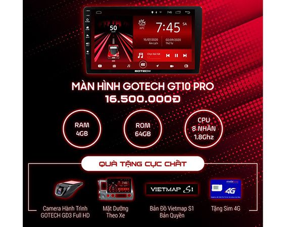 Màn hình GOTECH GT10 PRO Chính Hãng